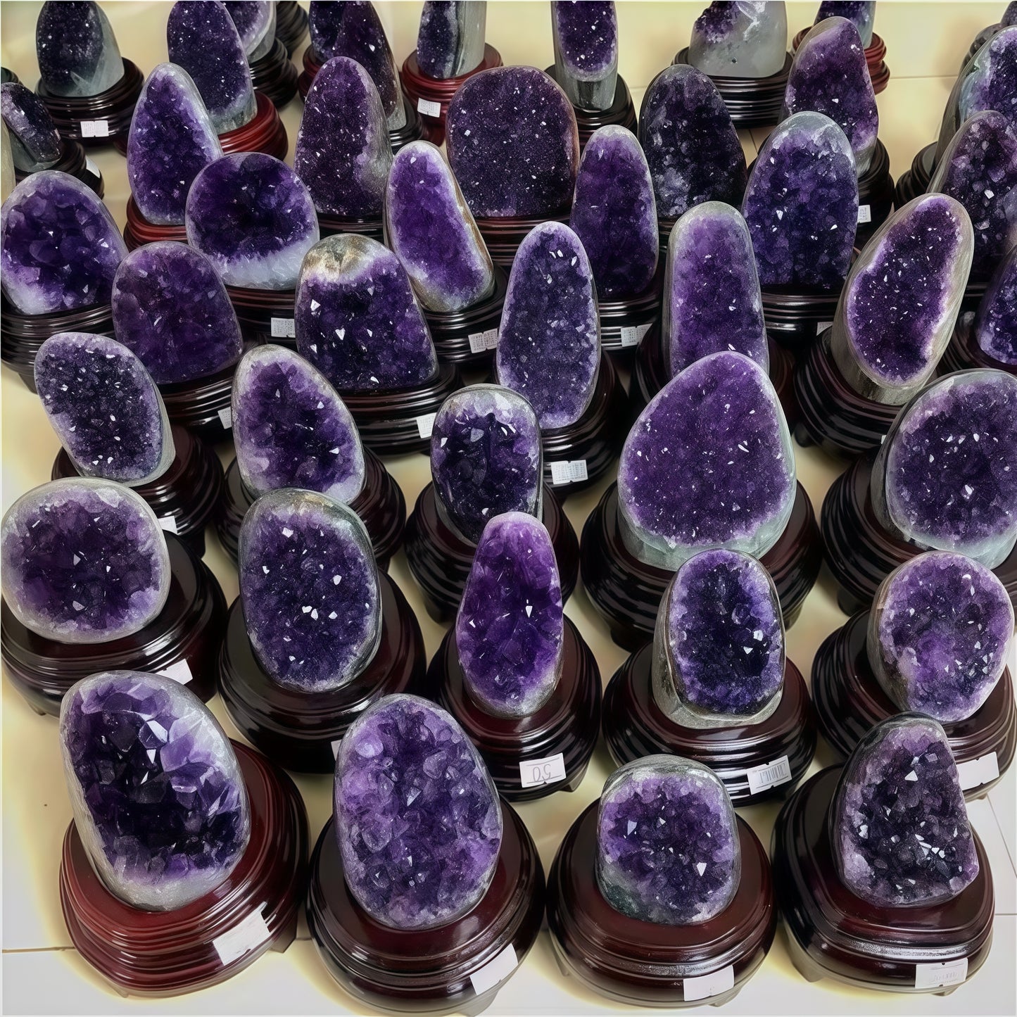 Amethyst Geode Crystal Cluster with Stand