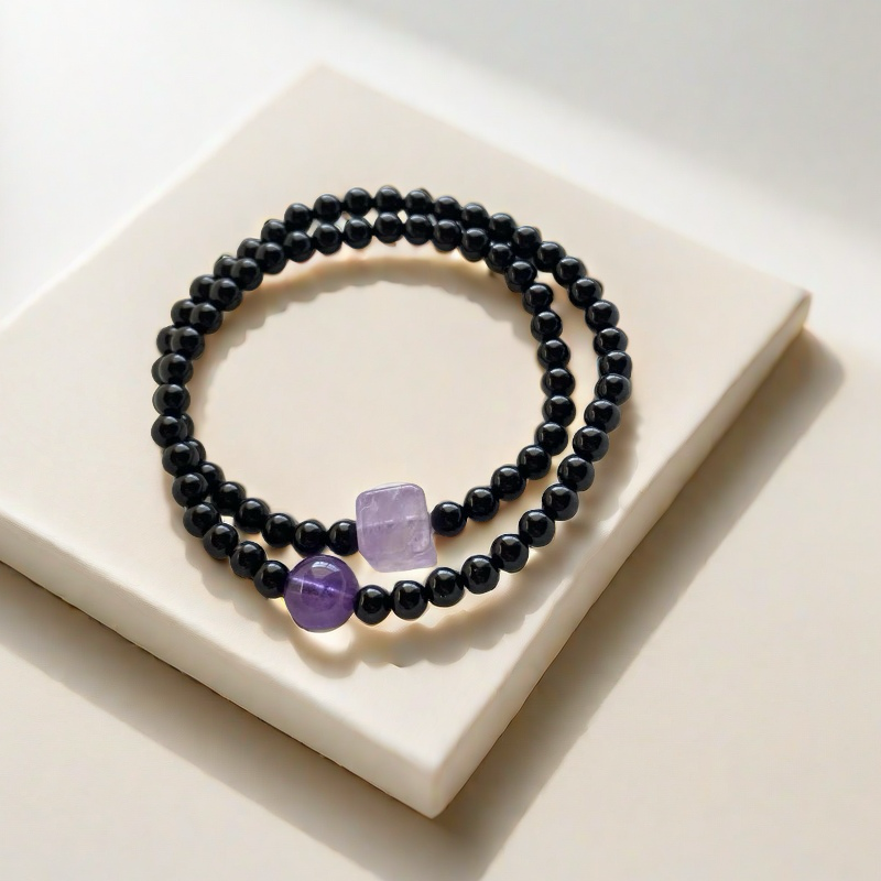 Amethyst × Black Onyx Energy Bracelet