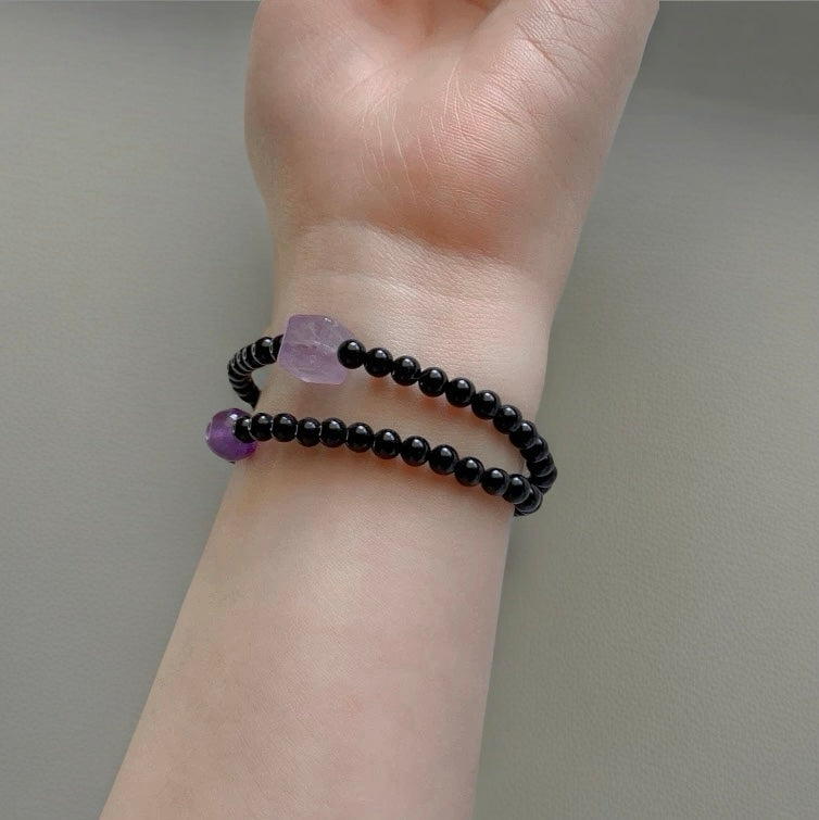 Amethyst × Black Onyx Energy Bracelet