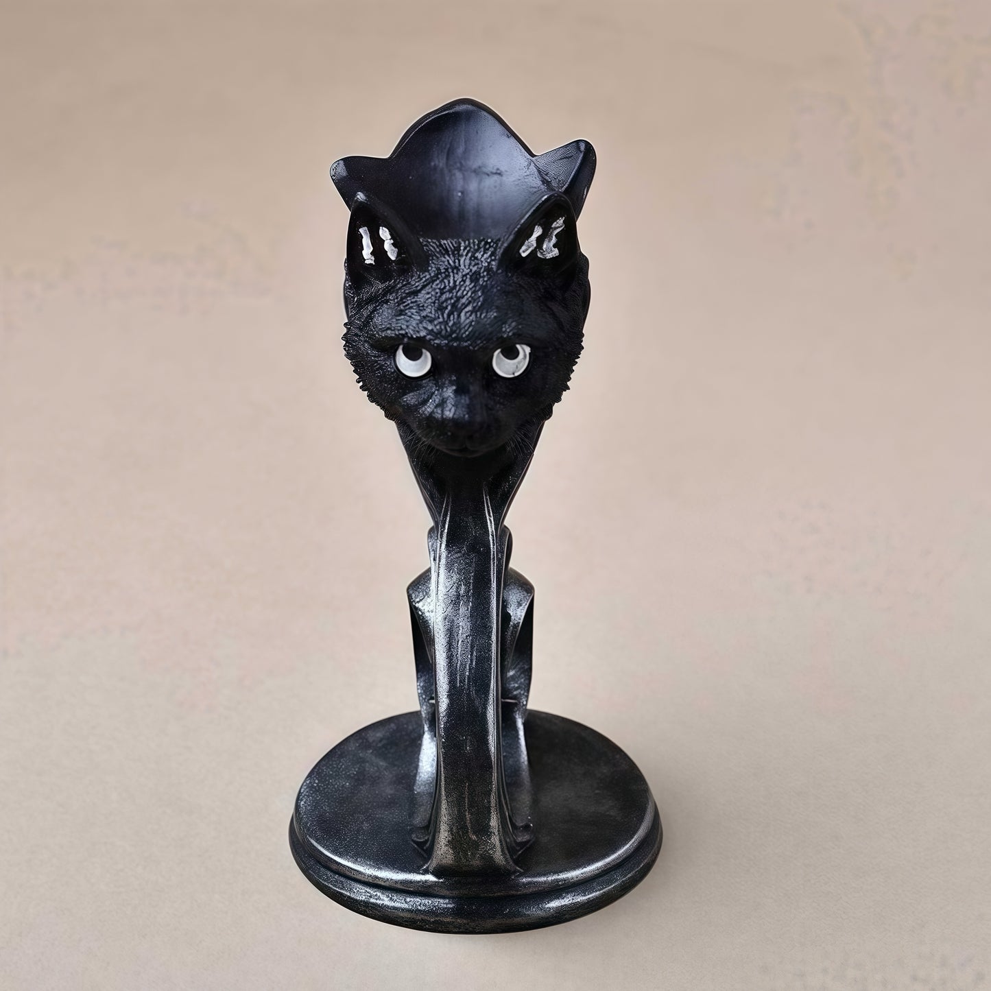 Black Cat Decor Figurine × Crystal Ball Display Stand
