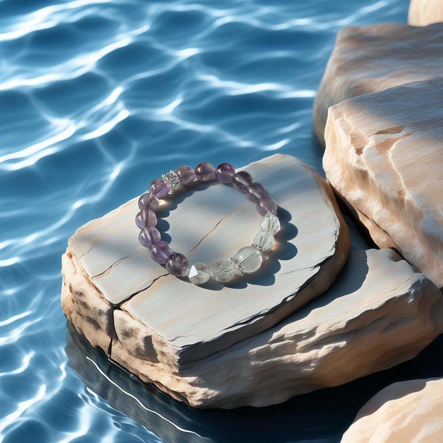 Clear Quartz × Amethyst Energy Bracelet
