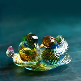 Coloured Glaze Mandarin Duck Ornament