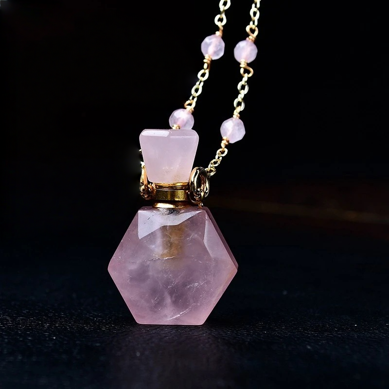 Crystal perfume bottle necklace