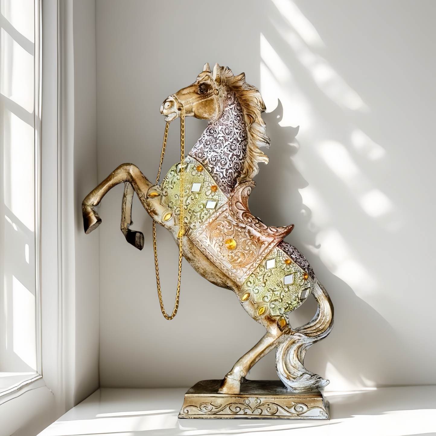 Diamond Horse Statue for Wealth Feng Shui Decor