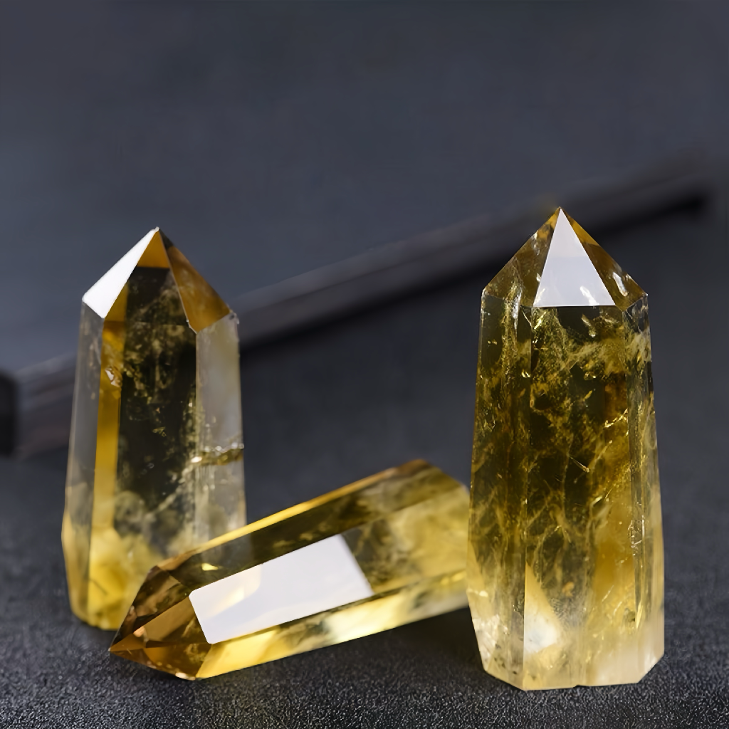 Healing Natural Citrine Rough Stone Wand