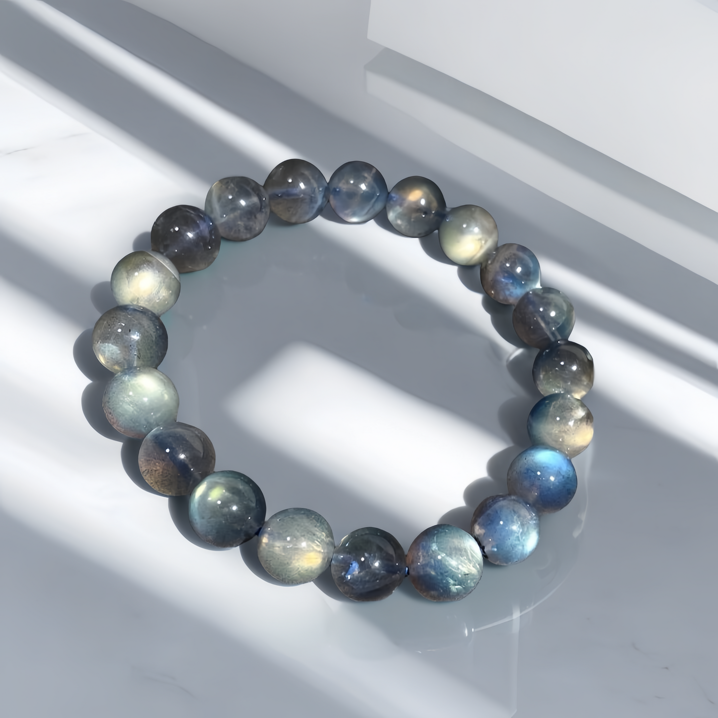 Lunar Guardian Gray Moonstone Crystal Bracelet