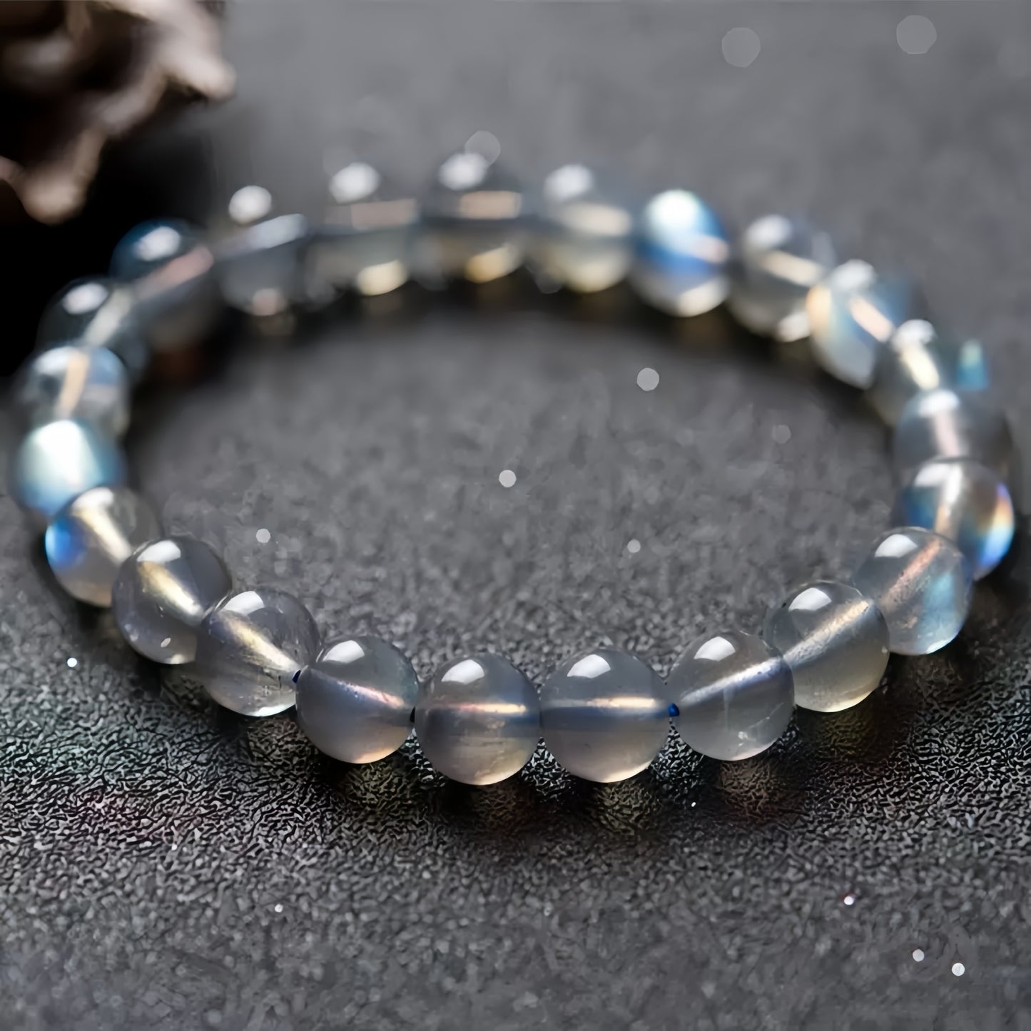 Lunar Guardian Gray Moonstone Crystal Bracelet
