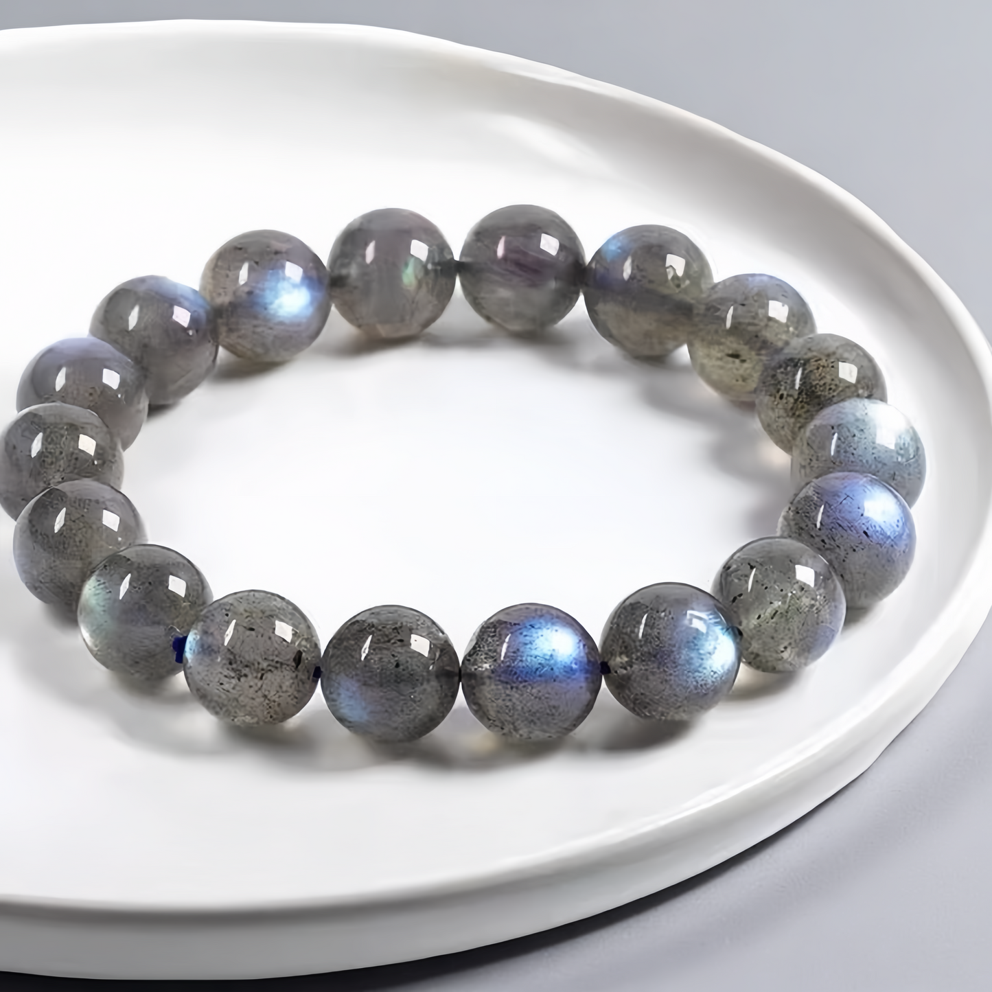 Lunar Guardian Gray Moonstone Crystal Bracelet