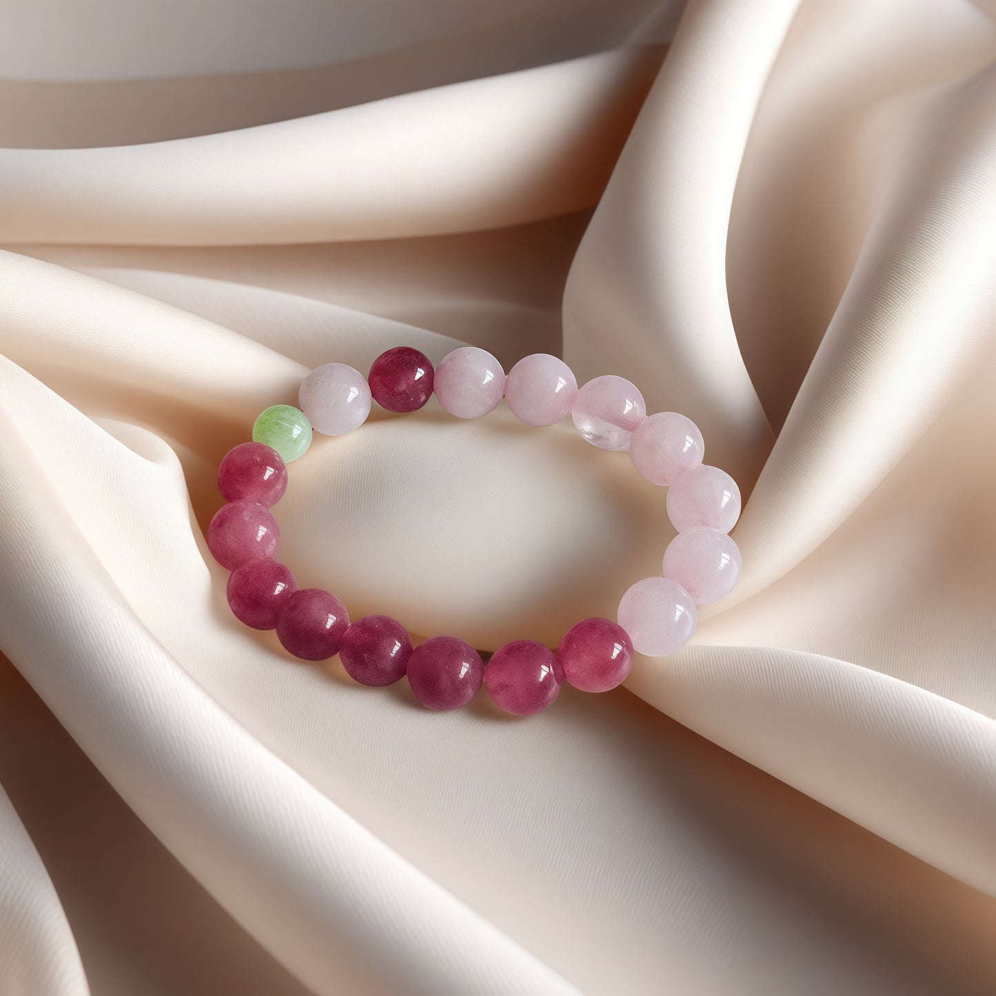 Madagascar Purple Rose Quartz × Prehnite Bracelet