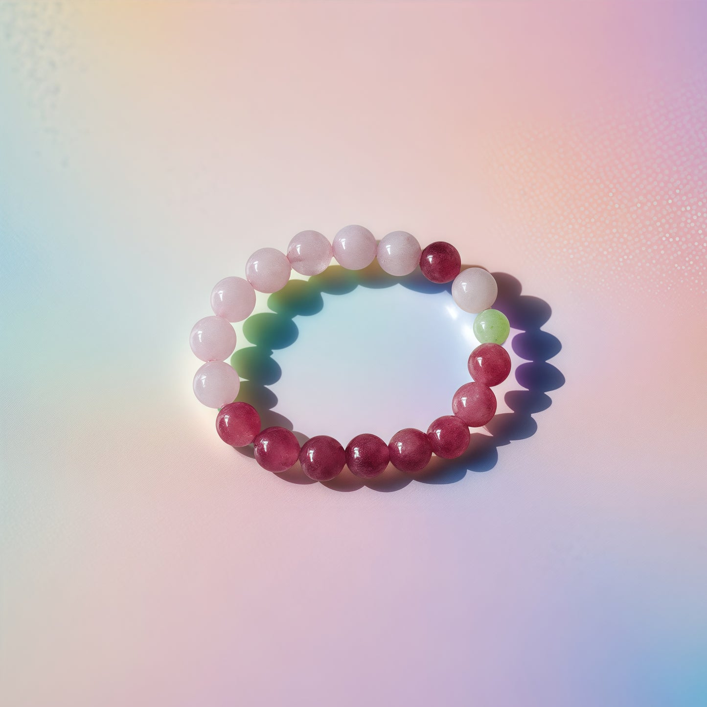 Madagascar Purple Rose Quartz × Prehnite Bracelet