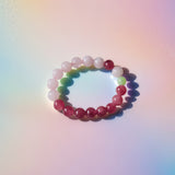 Madagascar Purple Rose Quartz × Prehnite Bracelet