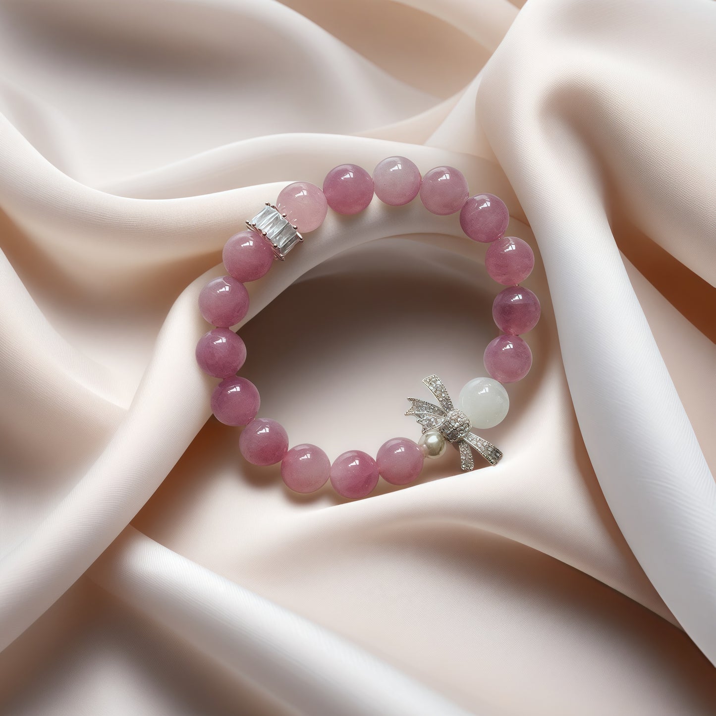 Madagascar Rose Quartz ×  Moonstone Bracelet