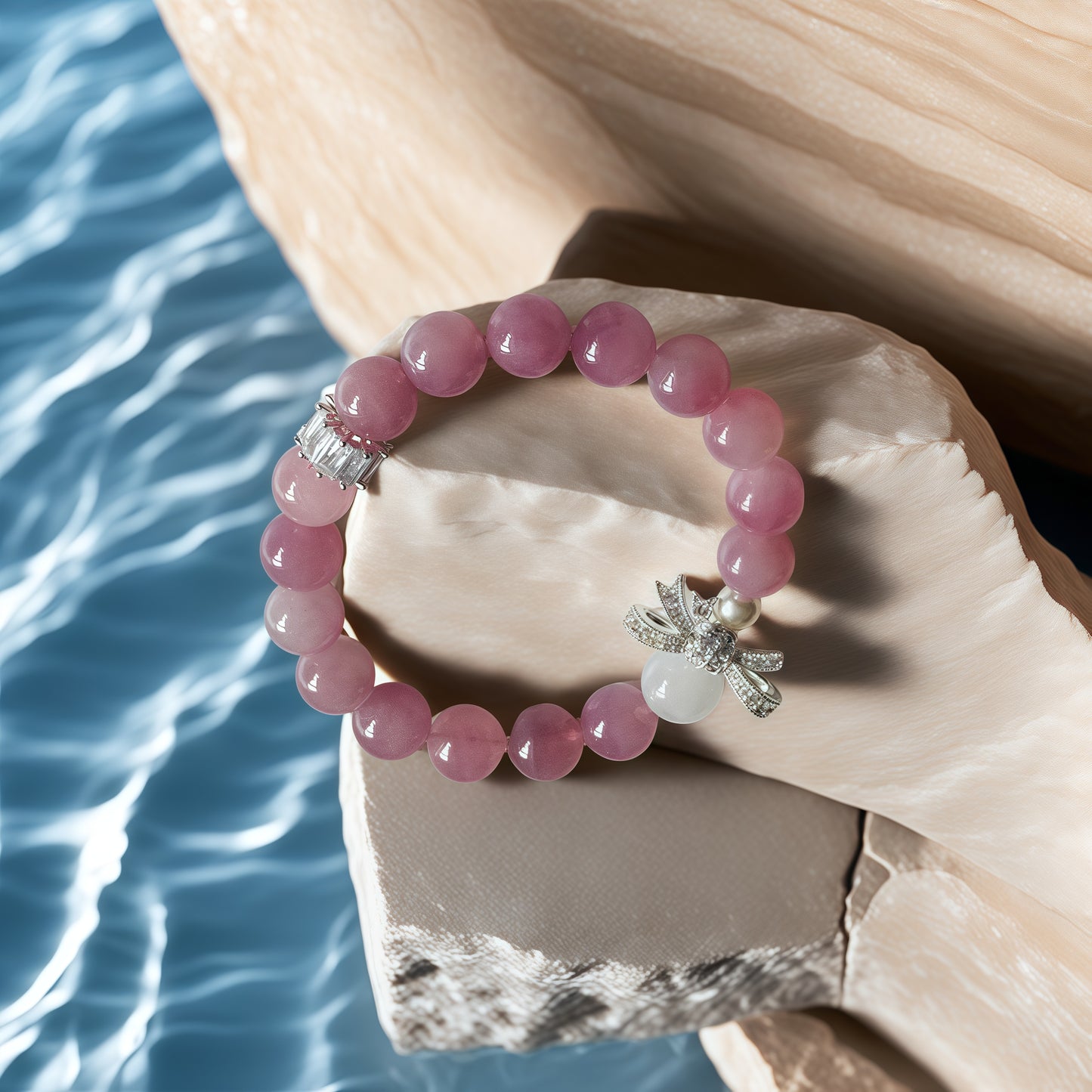 Madagascar Rose Quartz ×  Moonstone Bracelet