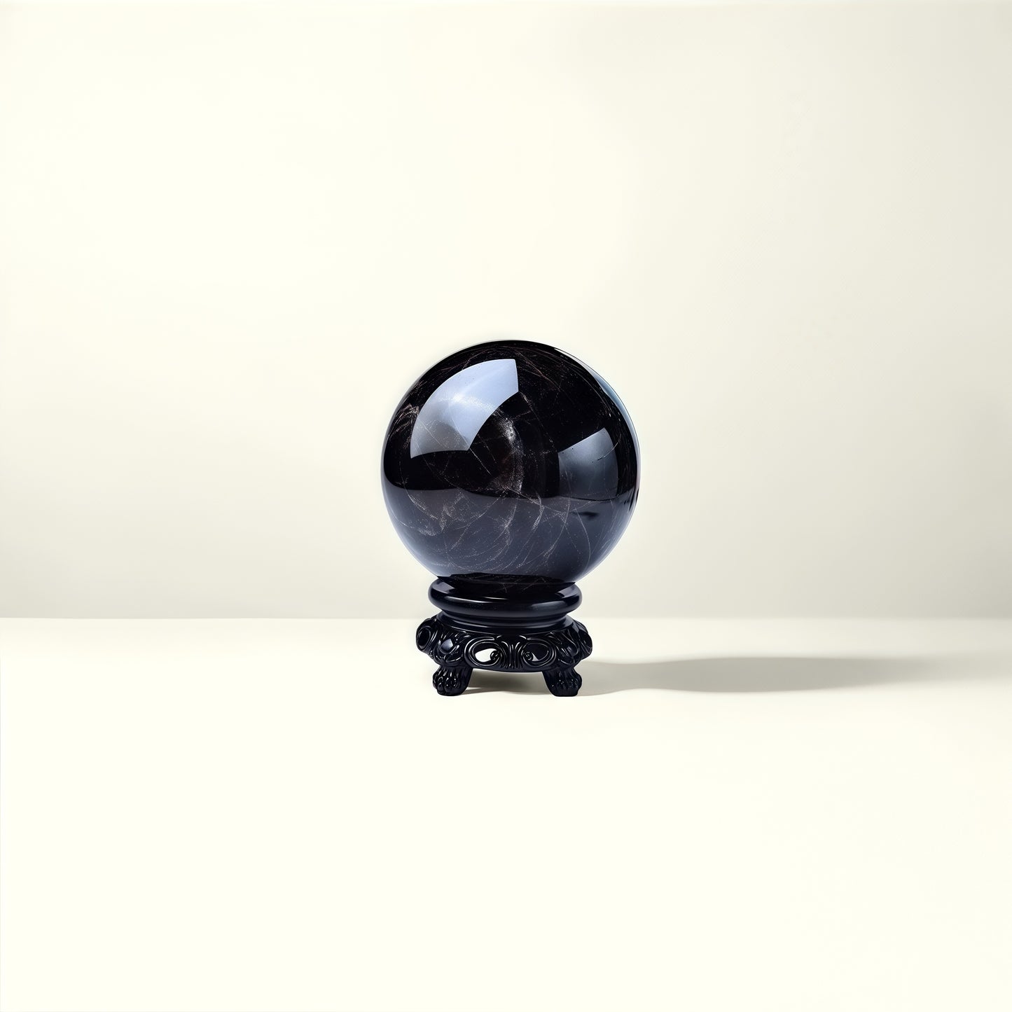 Natural Obsidian Crystal Healing Ball Sphere with Stand
