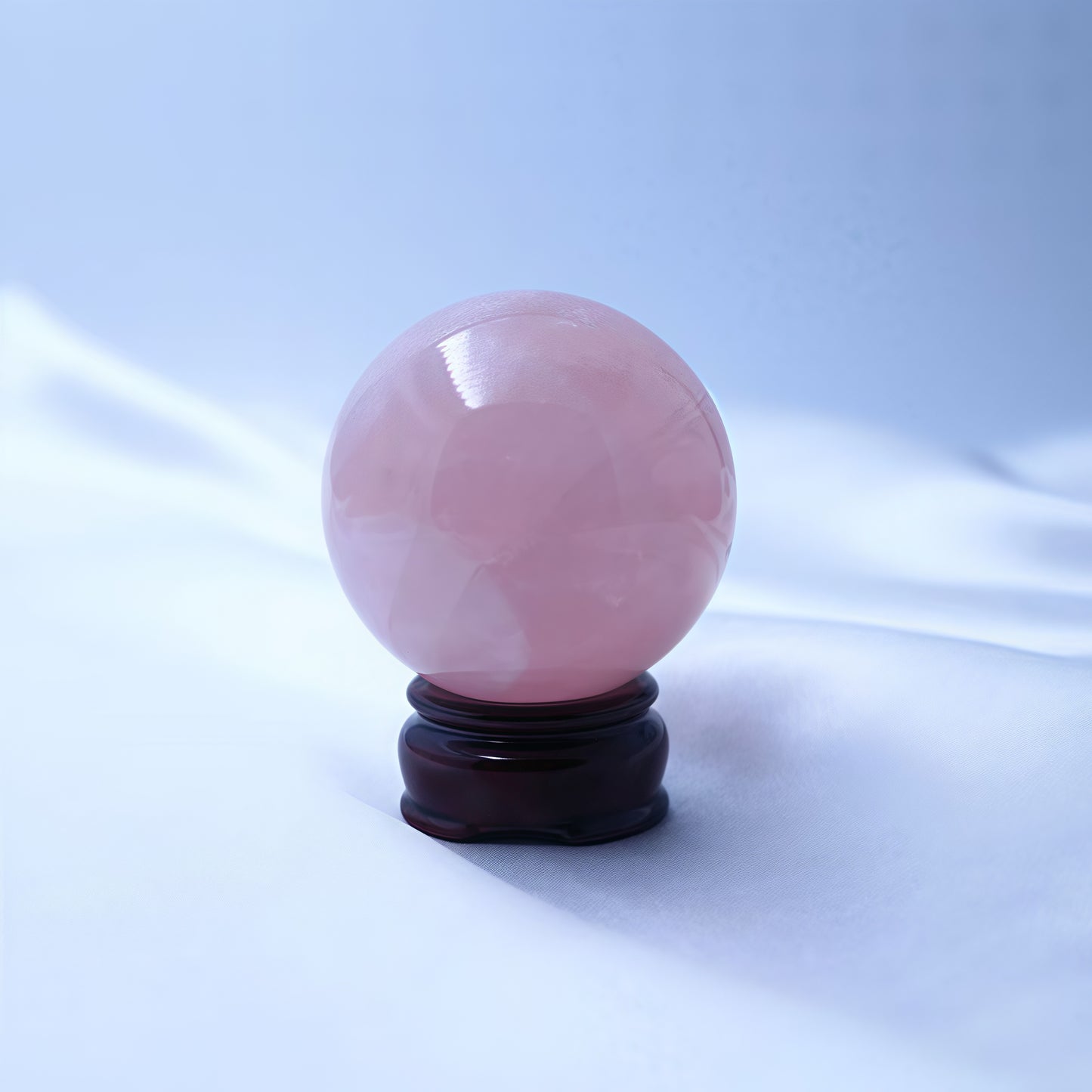 Natural Rose Quartz Crystal Healing Ball Sphere with Stand