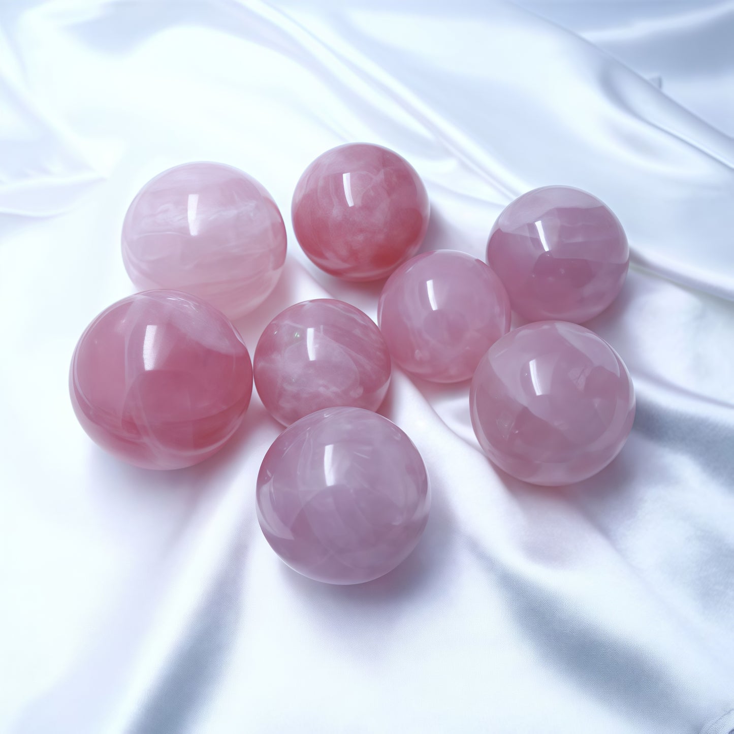 Natural Rose Quartz Crystal Healing Ball Sphere with Stand