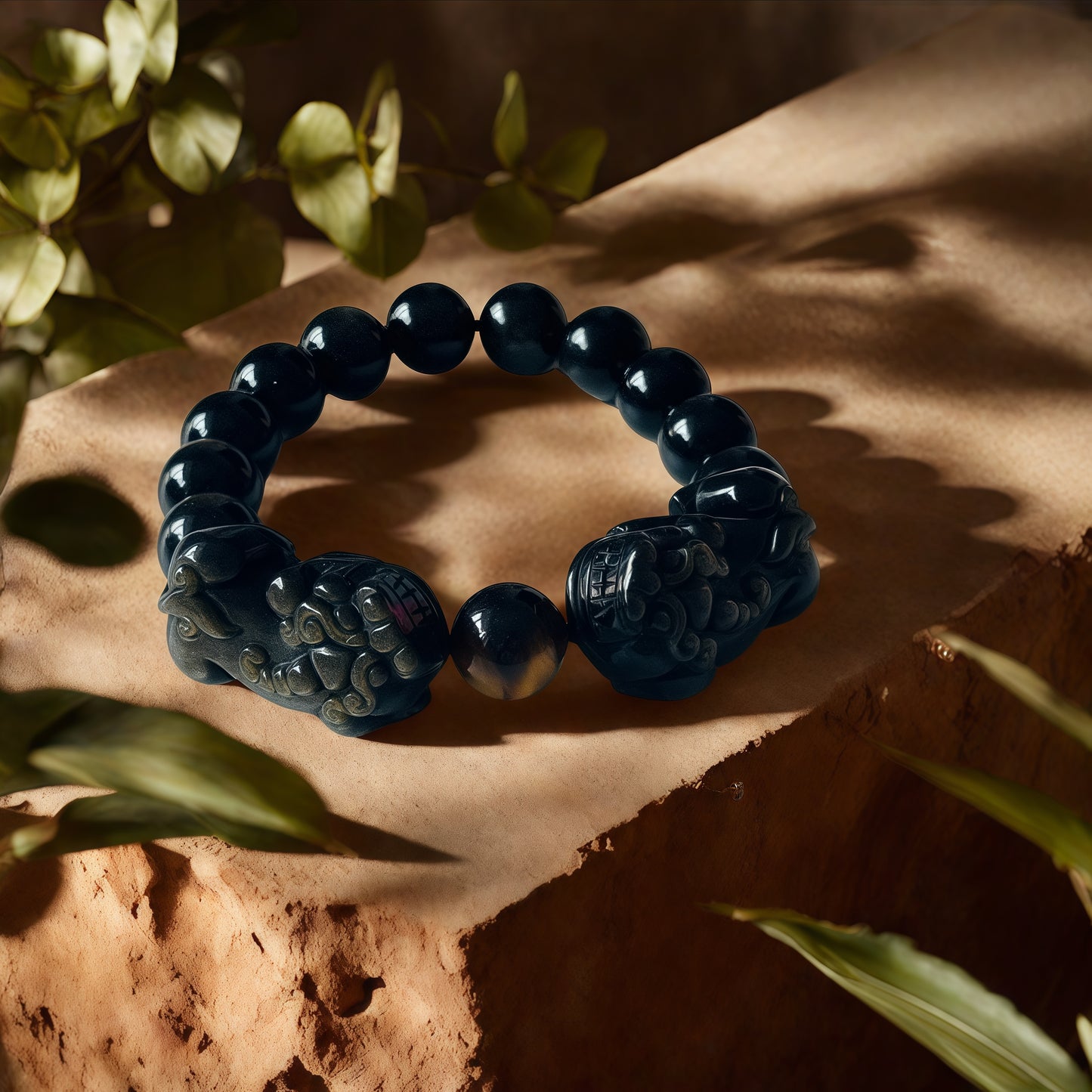Obsidian × Tiger’s Eye × Dual Pi Xiu Energy Bracelet