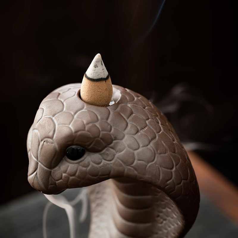 Porcelain Cobra Snake Backflow Incense Burner