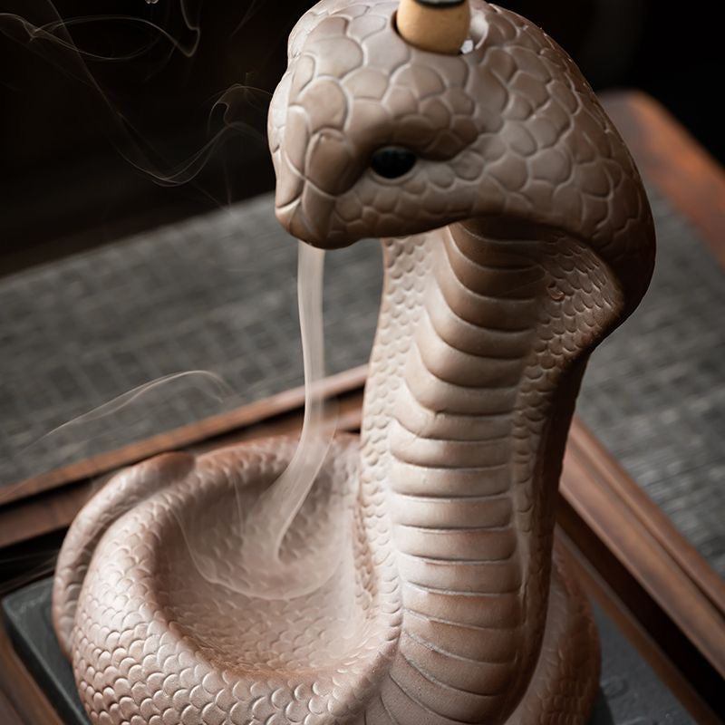 Porcelain Cobra Snake Backflow Incense Burner