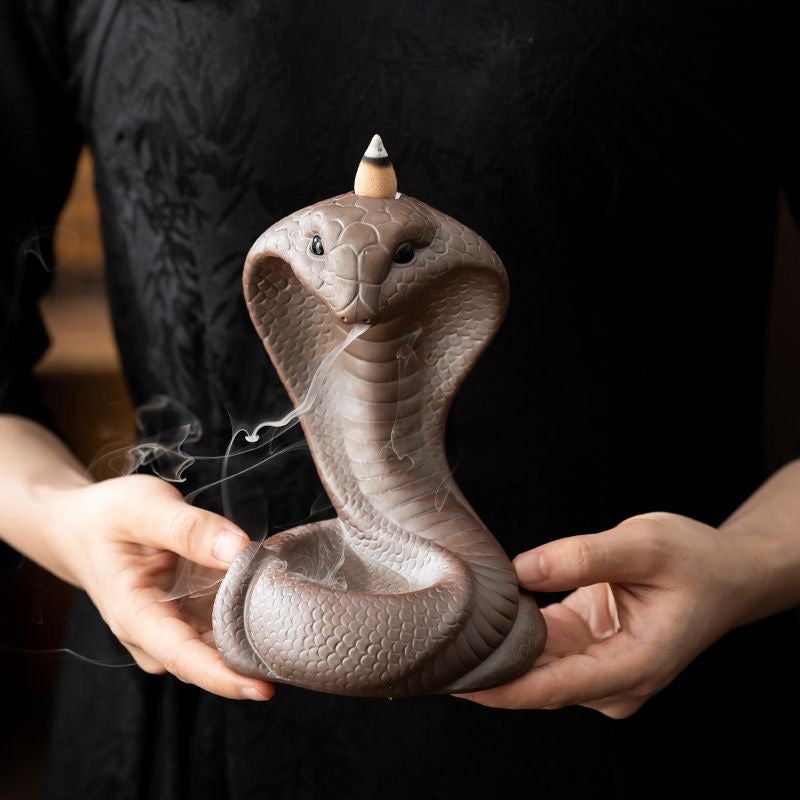 Porcelain Cobra Snake Backflow Incense Burner