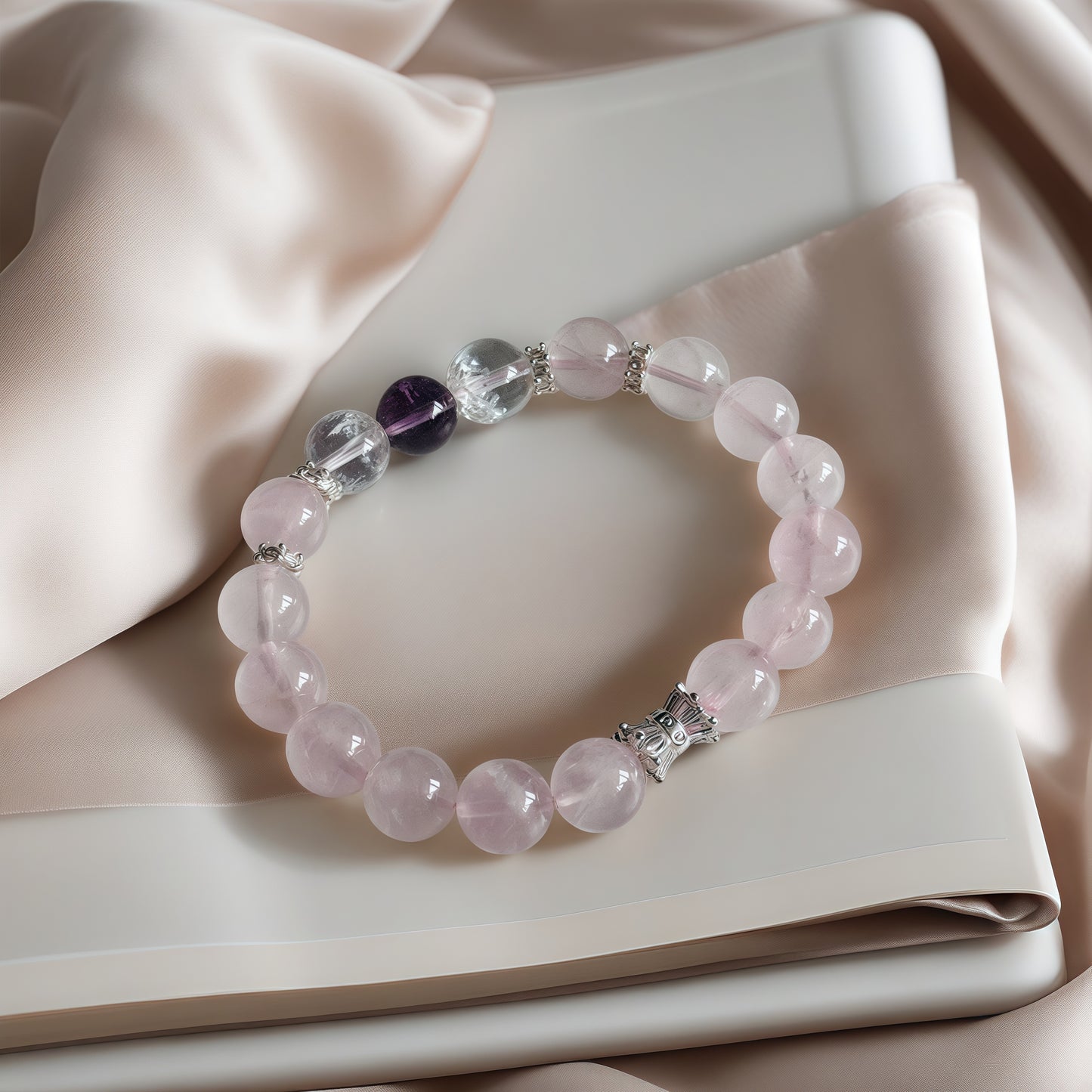 Rose Quartz × Clear Quartz × Amethyst Bracelet