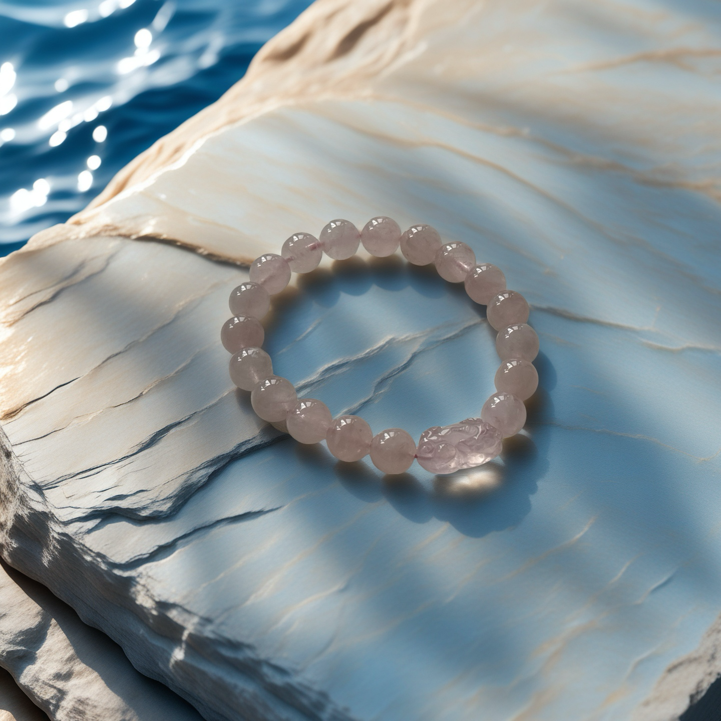 Rose Quartz × Pi Xiu Bracelet