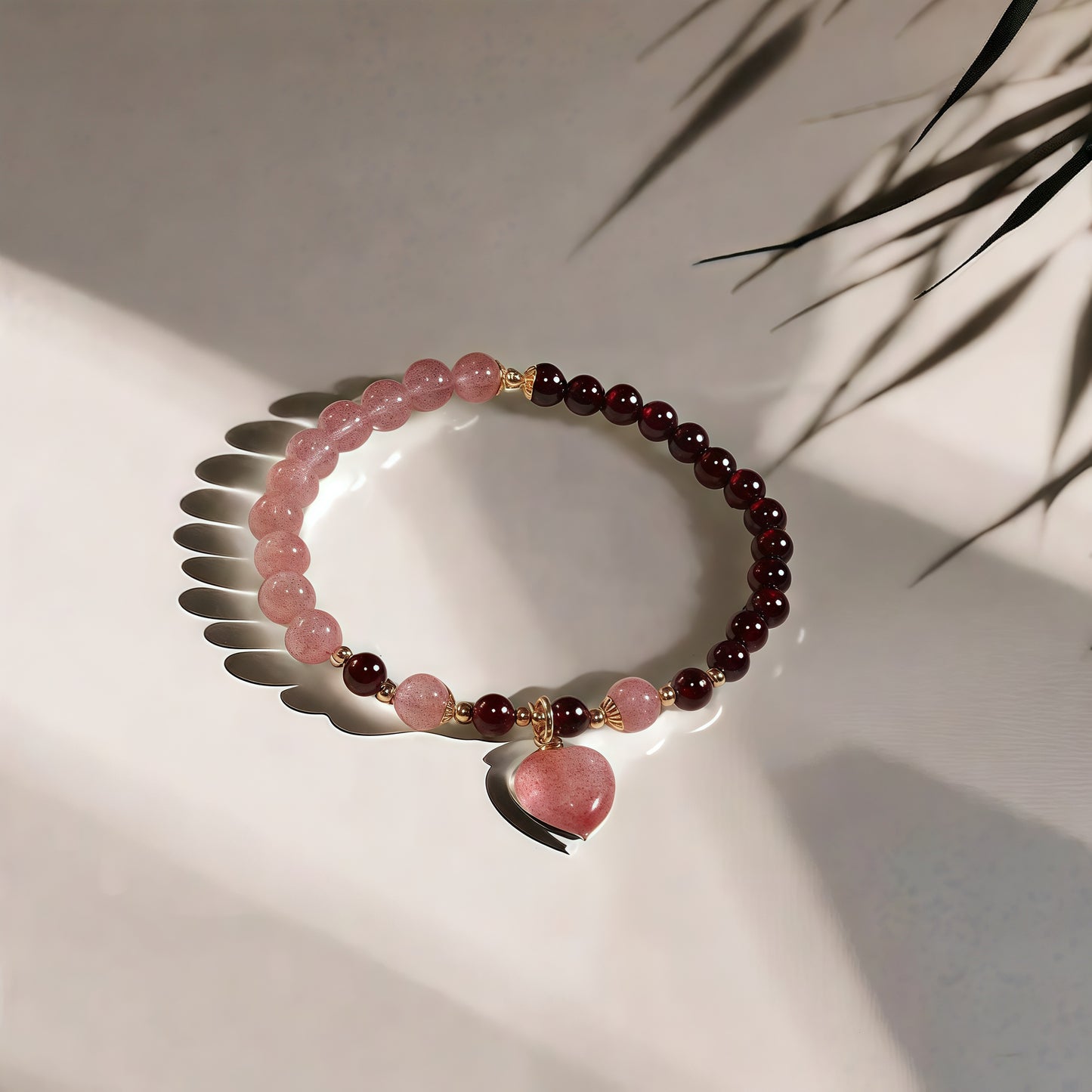 Strawberry Quartz × Garnet Love Bracelet