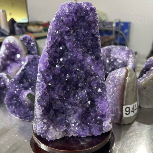 Amethyst Geode Crystal Cluster with Stand