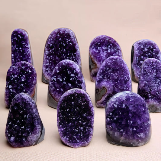 Amethyst Geode Crystal Cluster with Stand