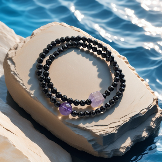 Amethyst × Black Onyx Energy Bracelet