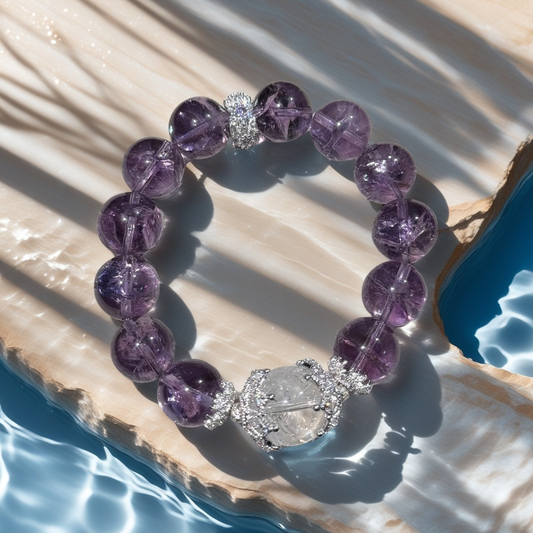 Amethyst  × Clear Quartz Energy bracelet