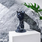 Black Cat Decor Figurine × Crystal Ball Display Stand