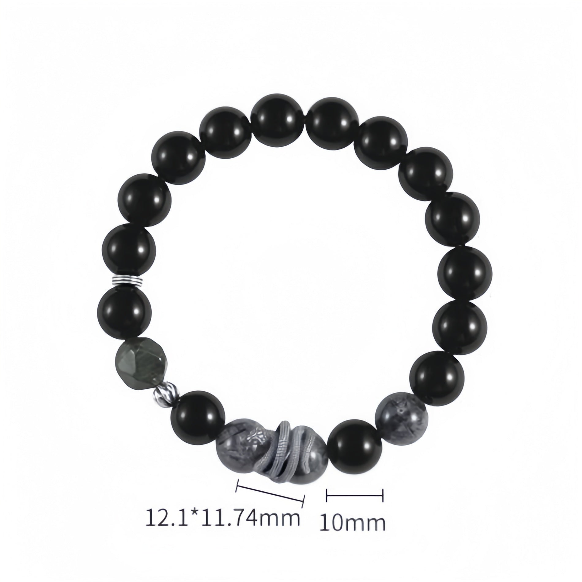 Black Obsidian × Black Tourmaline Quartz Bracelet