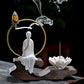 Buddha Stones Porcelain Lotus Healing Incense Burner