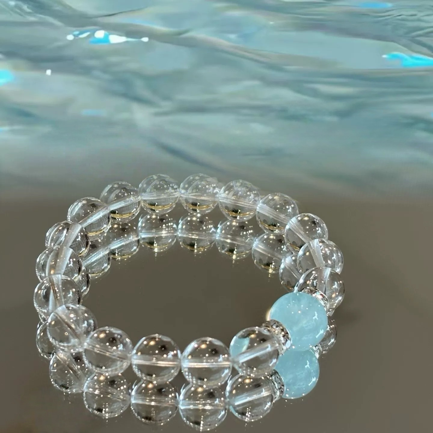Clear Quartz × Aquamarine Bracelet