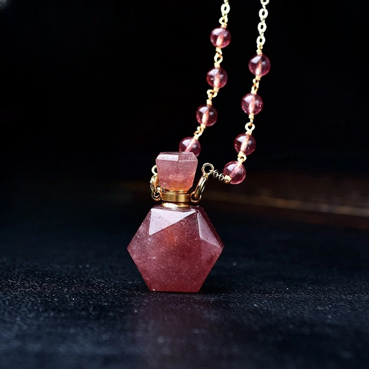 Crystal perfume bottle necklace