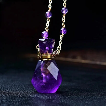 Crystal perfume bottle necklace