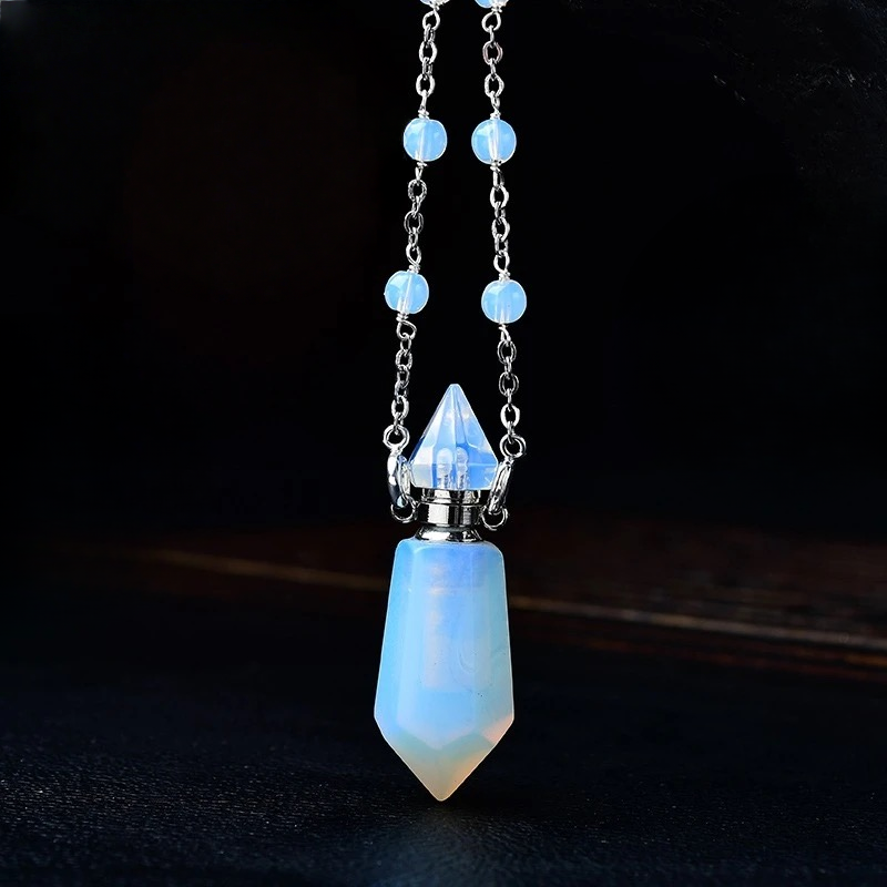 Crystal perfume bottle necklace