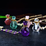 Crystal perfume bottle necklace