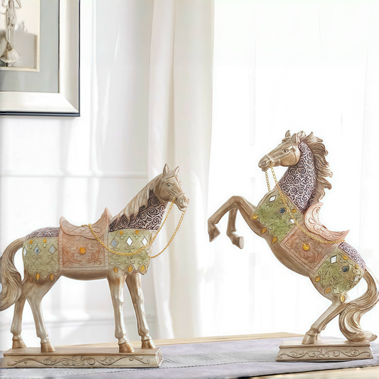 Diamond Horse Statue for Wealth Feng Shui Decor