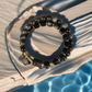 Ebony Wood × Silver Sheen Obsidian Bracelet