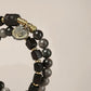 Ebony Wood × Silver Sheen Obsidian Bracelet