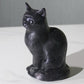 Hand Carved Black Obsidian Cat Figurine