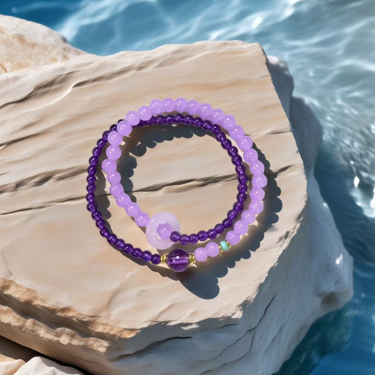 Lavender Amethyst × Classic Amethyst Bracelet