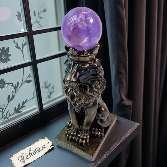 Lion Sculpture Figurine ×  Display Crystal Ball Stand