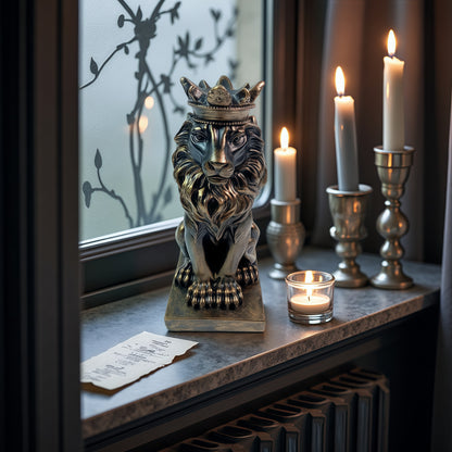 Lion Sculpture Figurine ×  Display Crystal Ball Stand