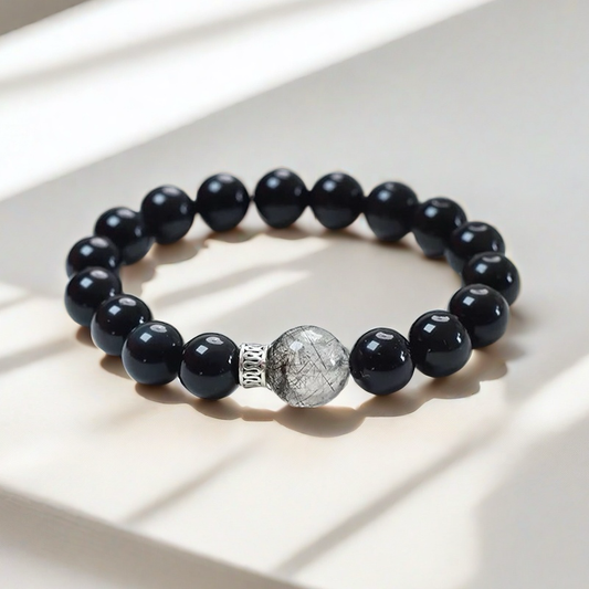 Obsidian × Black Tourmaline Energy Bracelet