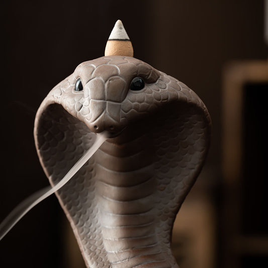 Porcelain Cobra Snake Backflow Incense Burner