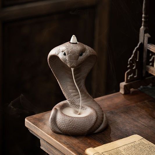 Porcelain Cobra Snake Backflow Incense Burner