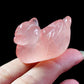 Rose Quartz Mandarin Duck Figurine